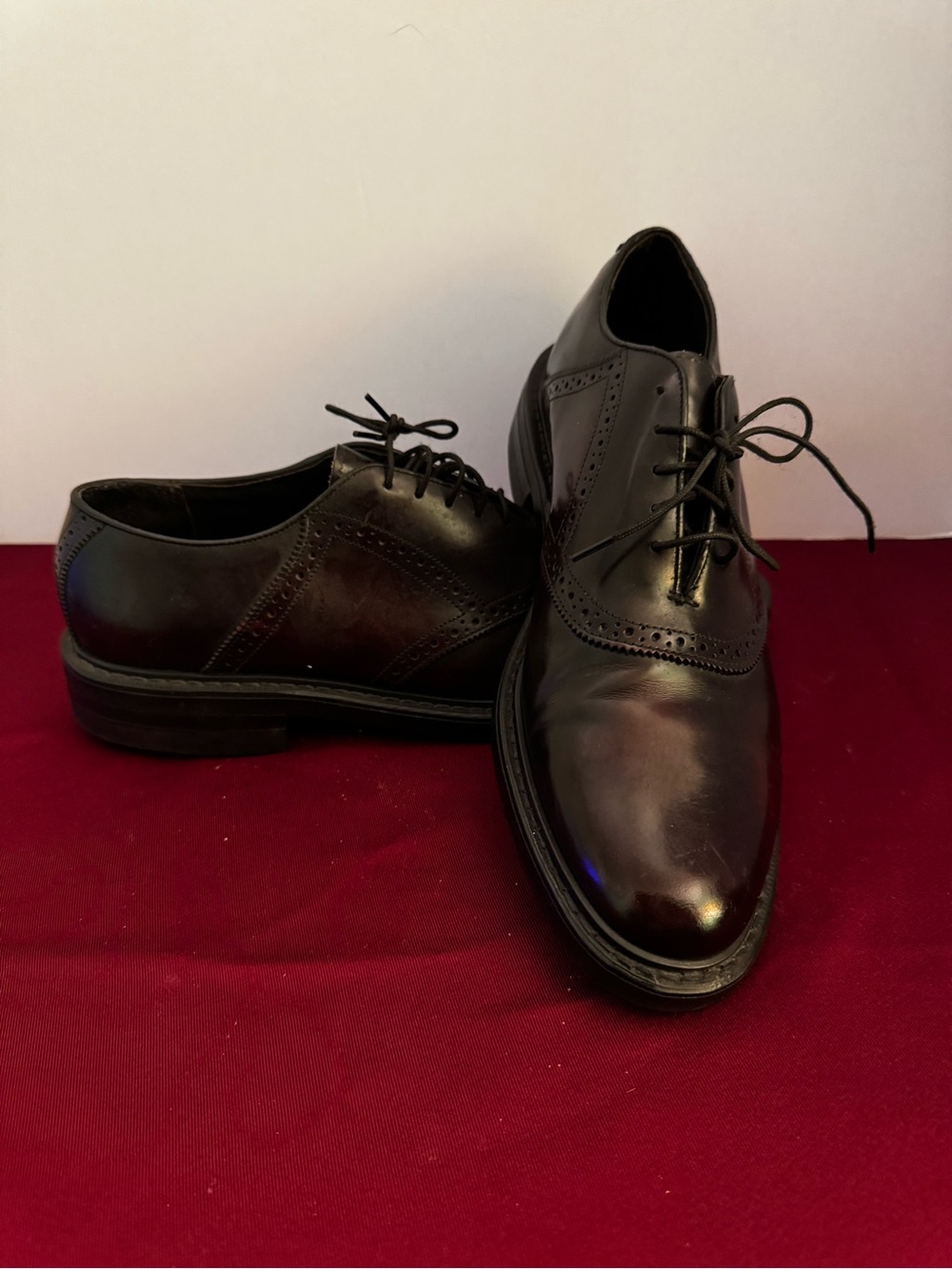 STUART MCGUIRE MEN'S 11.5 M LEATHER UPPER QUALITY BLACK LACE UP DRESS SHOES